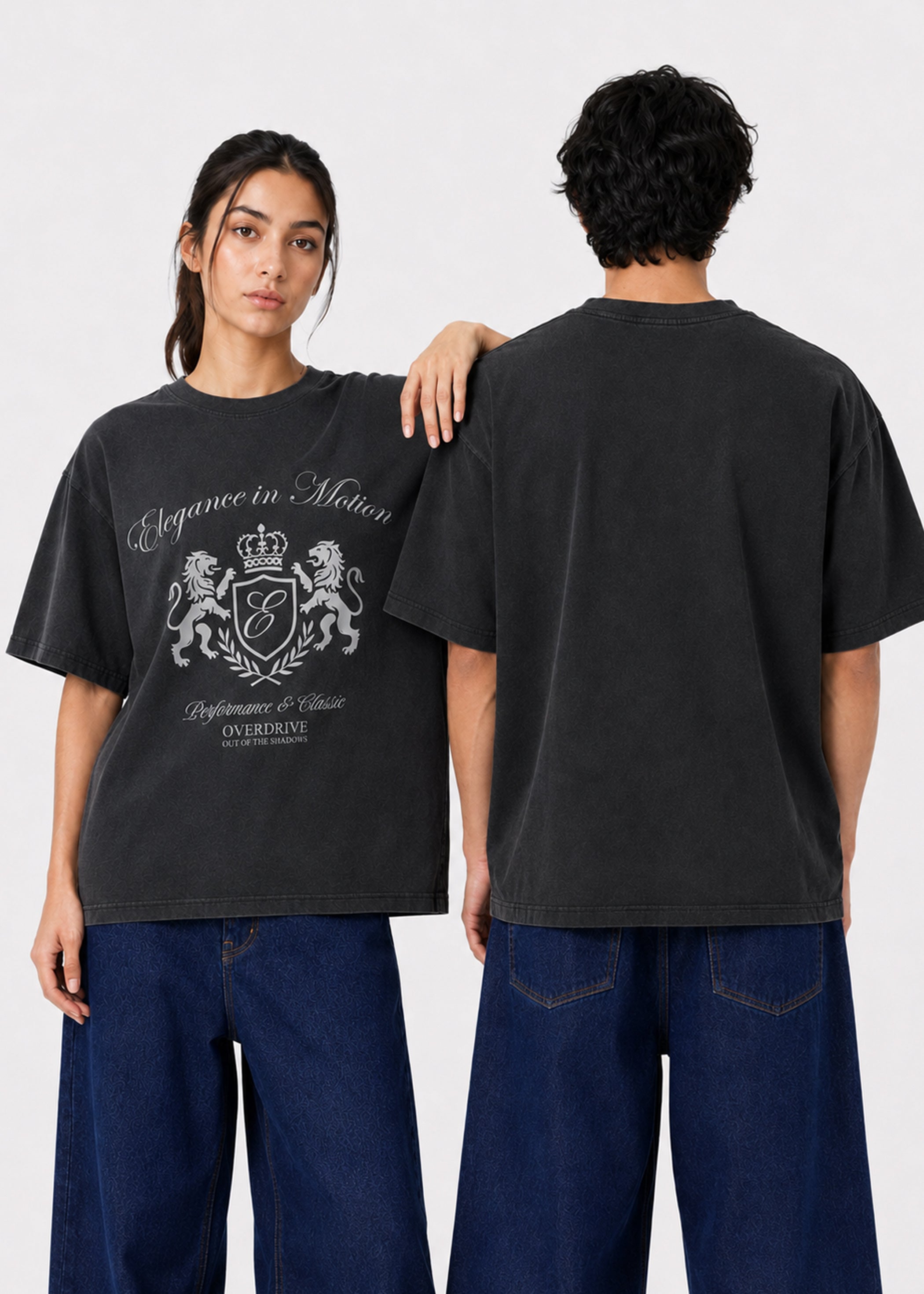 Elegance in Motion Oversized T-Shirt (Black)