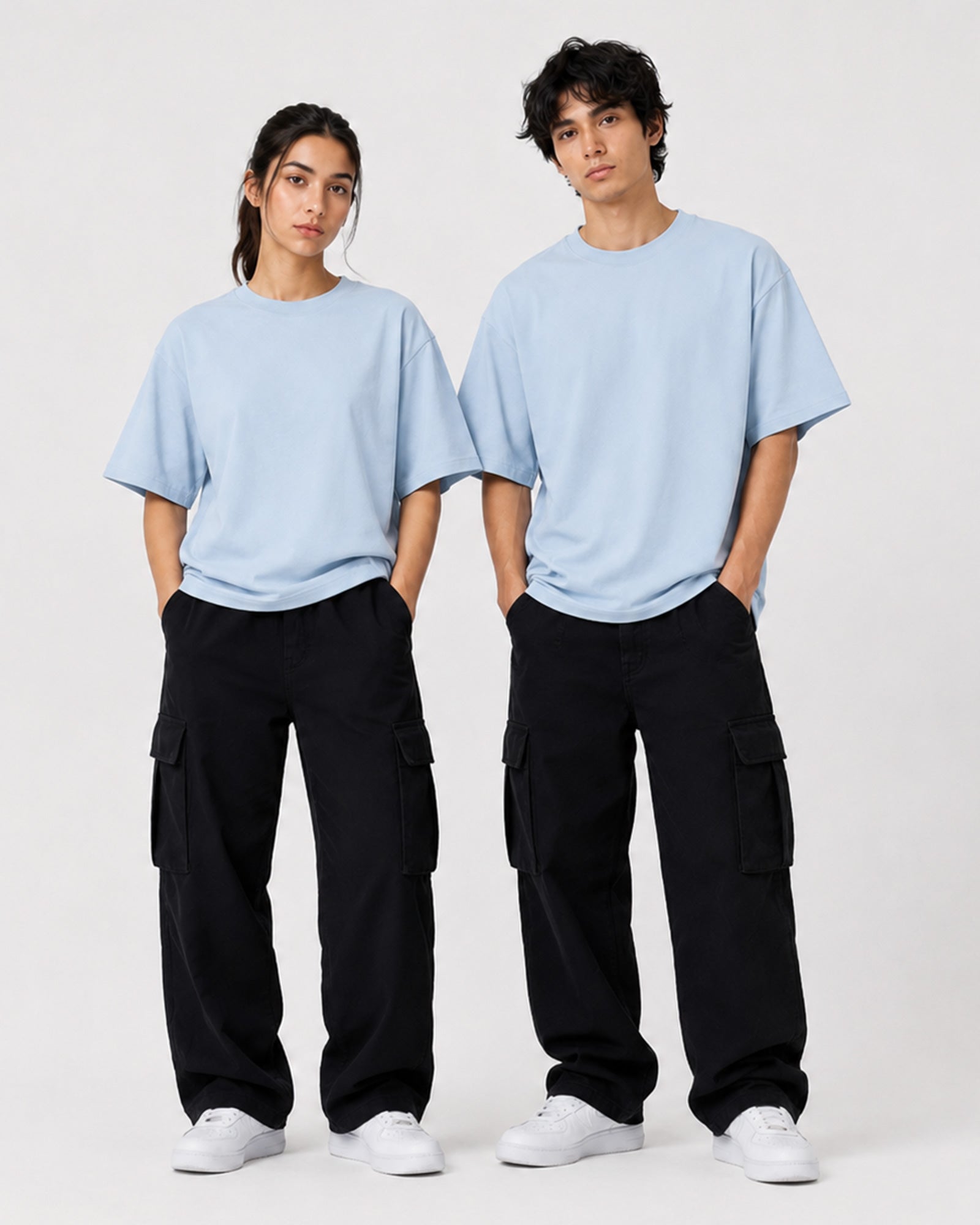 Basic Oversized T-Shirt – Pale Blue