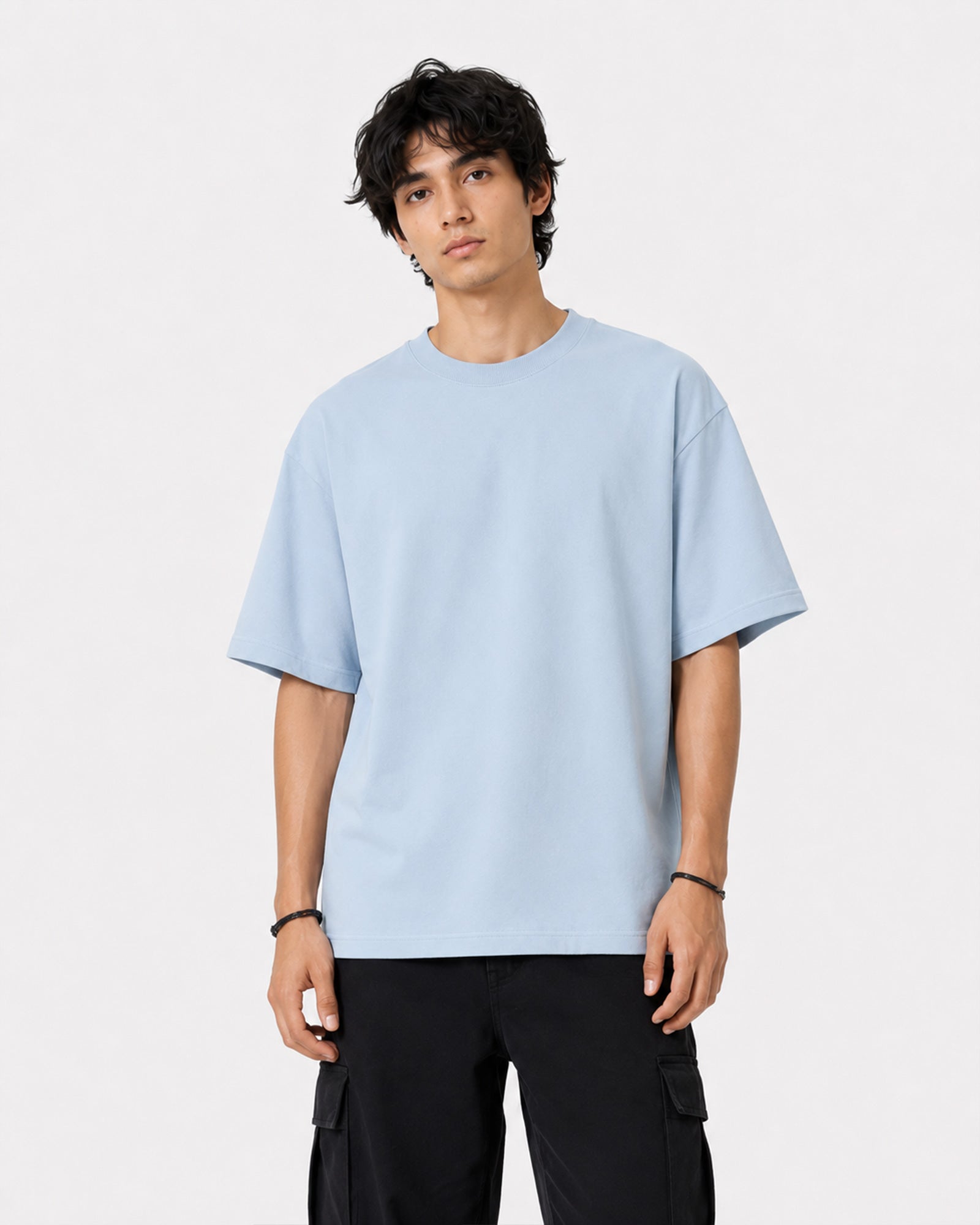 Basic Oversized T-Shirt – Pale Blue