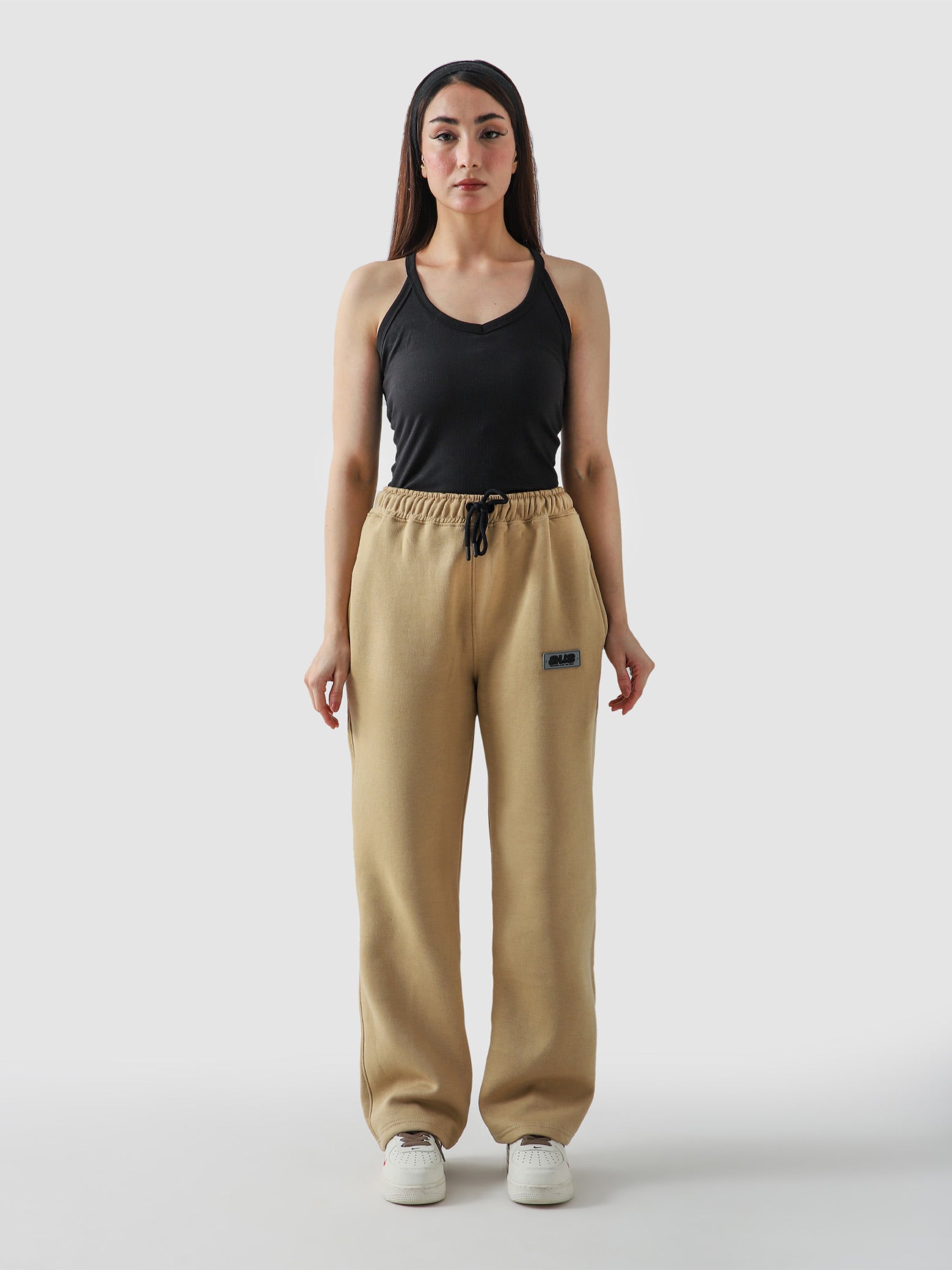 Beige Straight fit Trousers