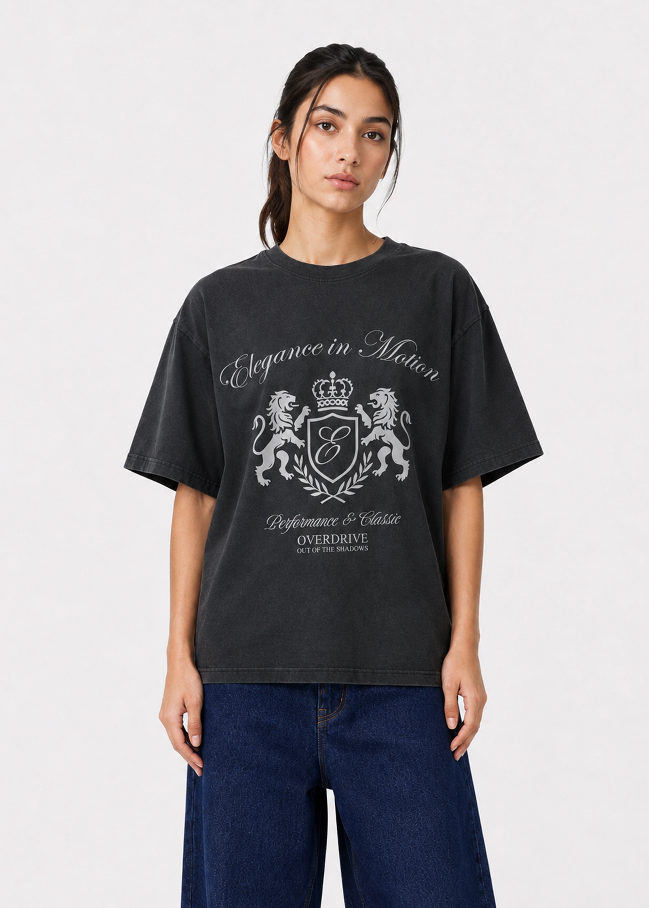 Elegance in Motion Oversized T-Shirt (Black)