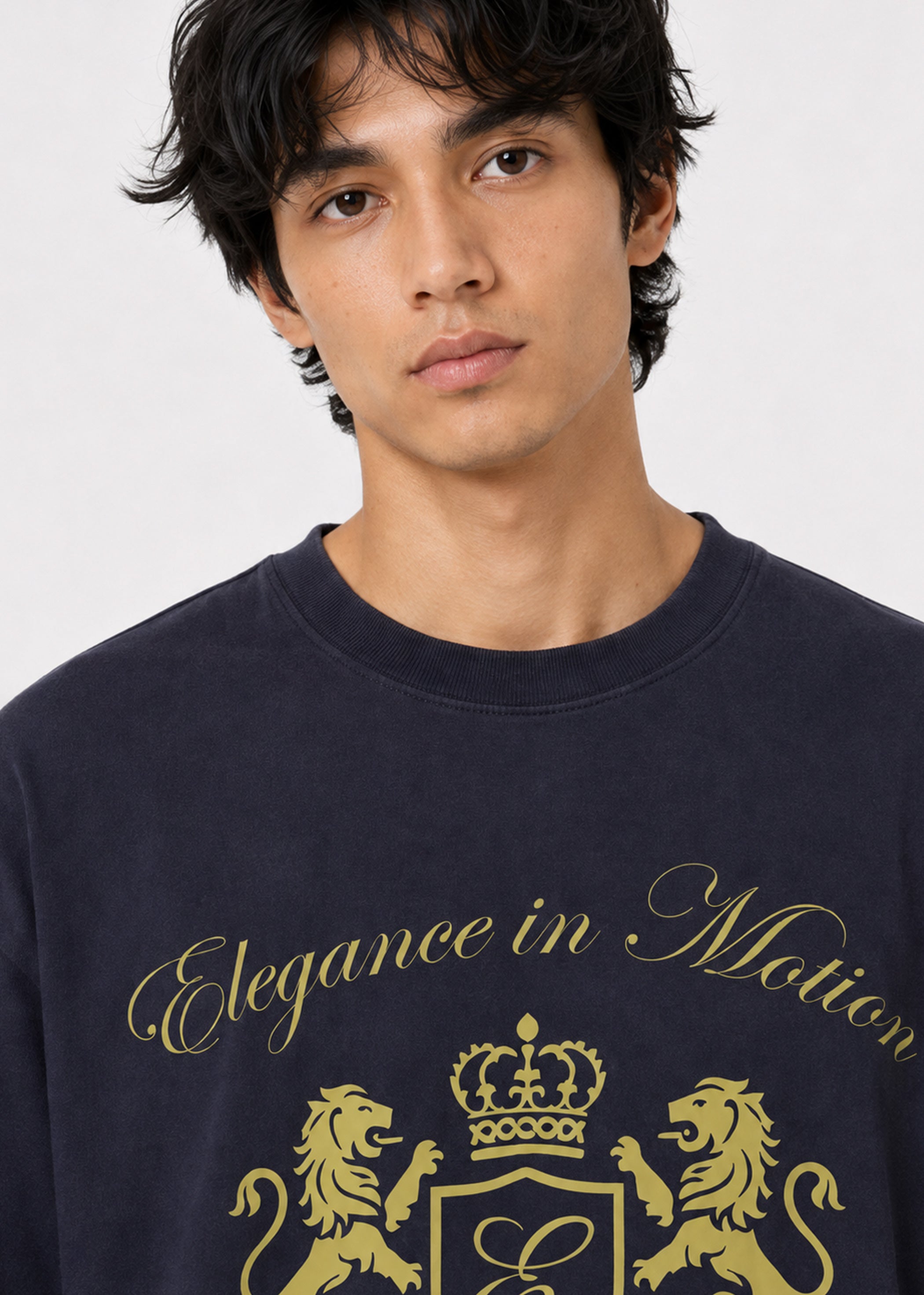 Elegance in Motion Oversized T-Shirt (Navy Blue)