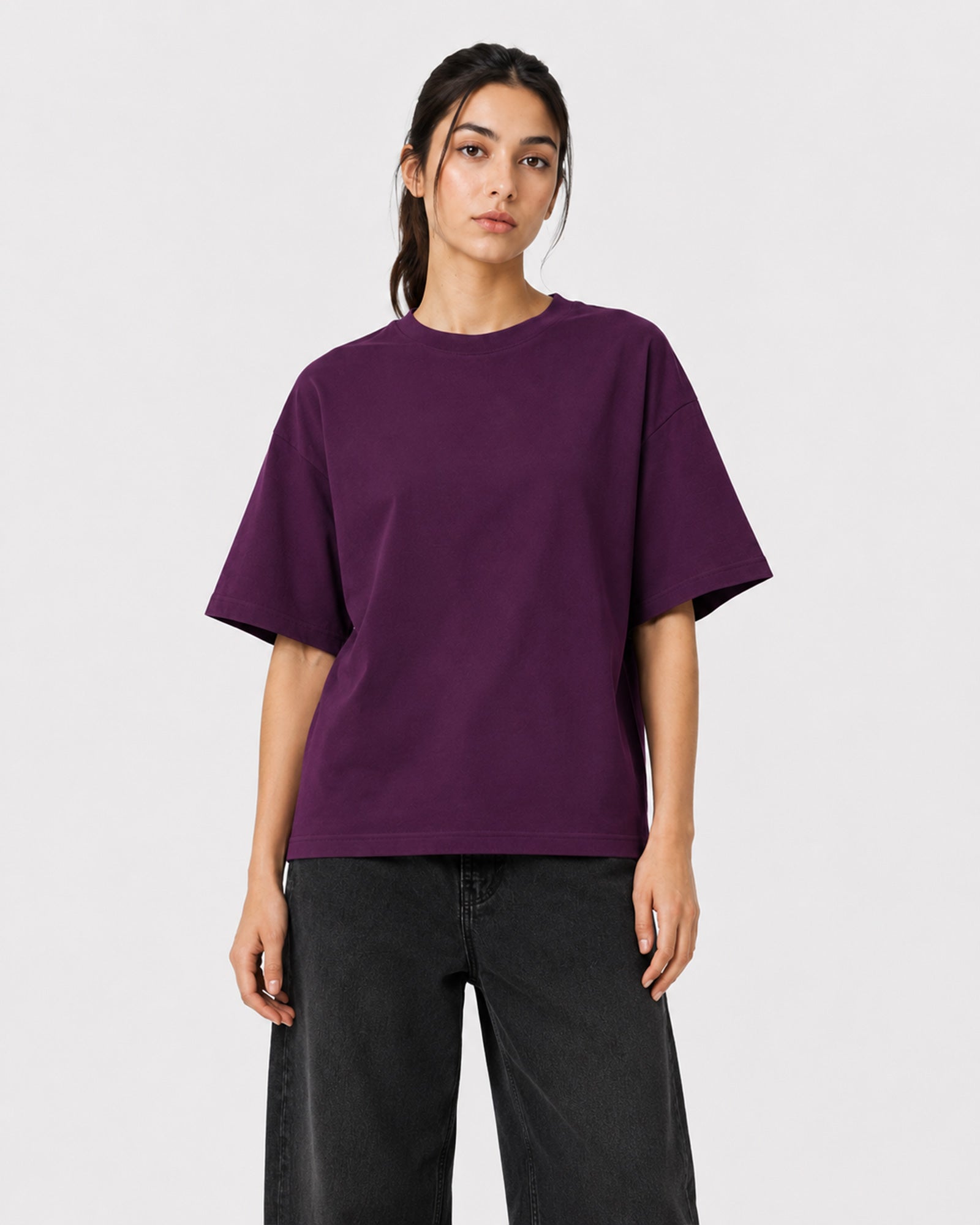 Basic Oversized T-Shirt – Burgundy