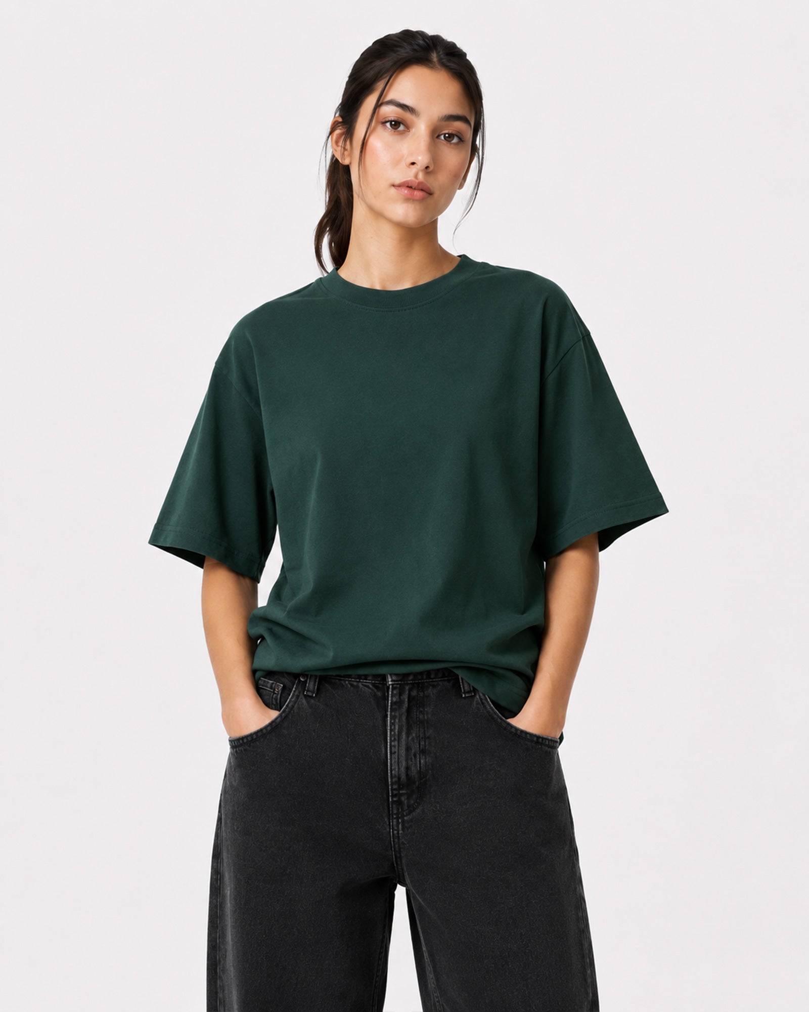 Basic Oversized T-Shirt – Bottle Green