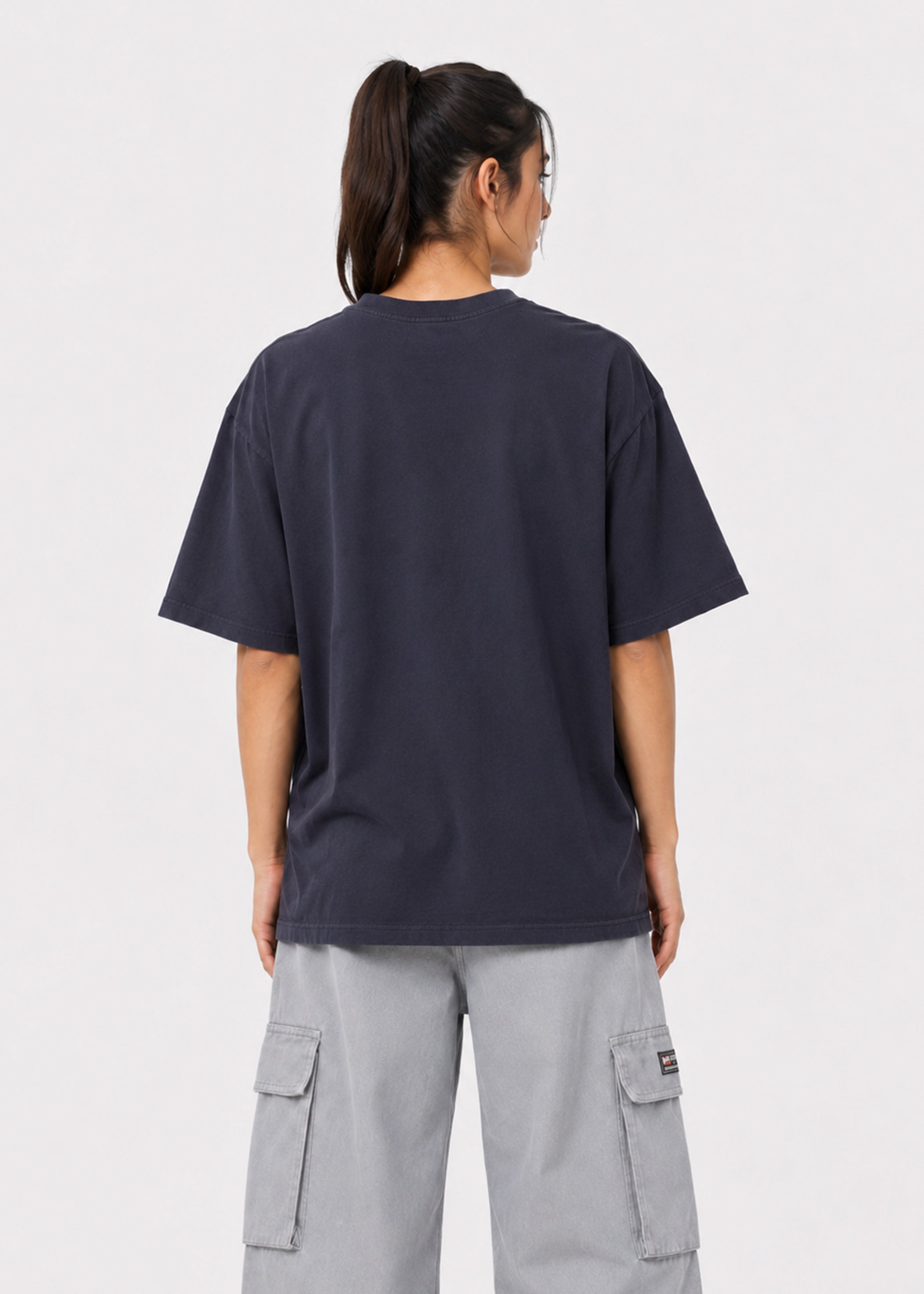 Elegance in Motion Oversized T-Shirt (Navy Blue)
