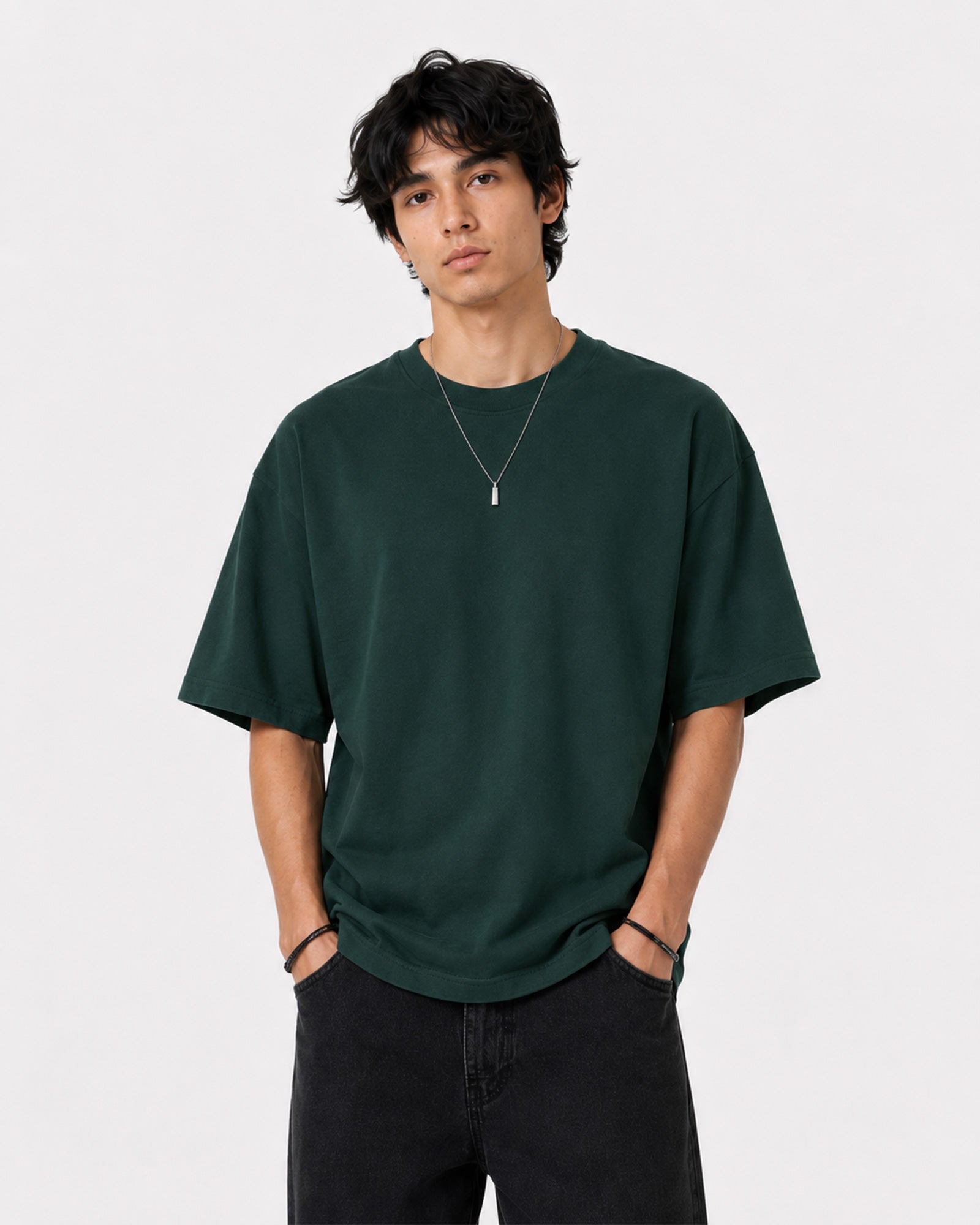 Basic Oversized T-Shirt – Bottle Green